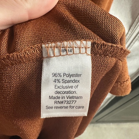 NWT Nine West Puff‎ Long Sleeve Dress Mini Burnt Orange Fall Size Small - Picture 6 of 7